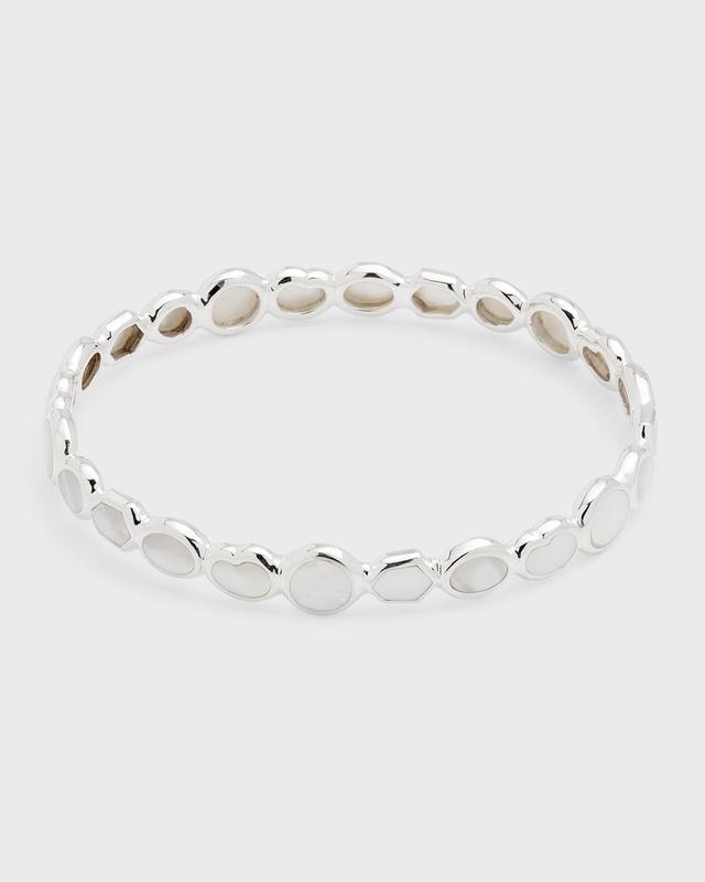 Womens Polished Rock Candy Sterling Silver & Mother-Of-Pearl Bangle Product Image