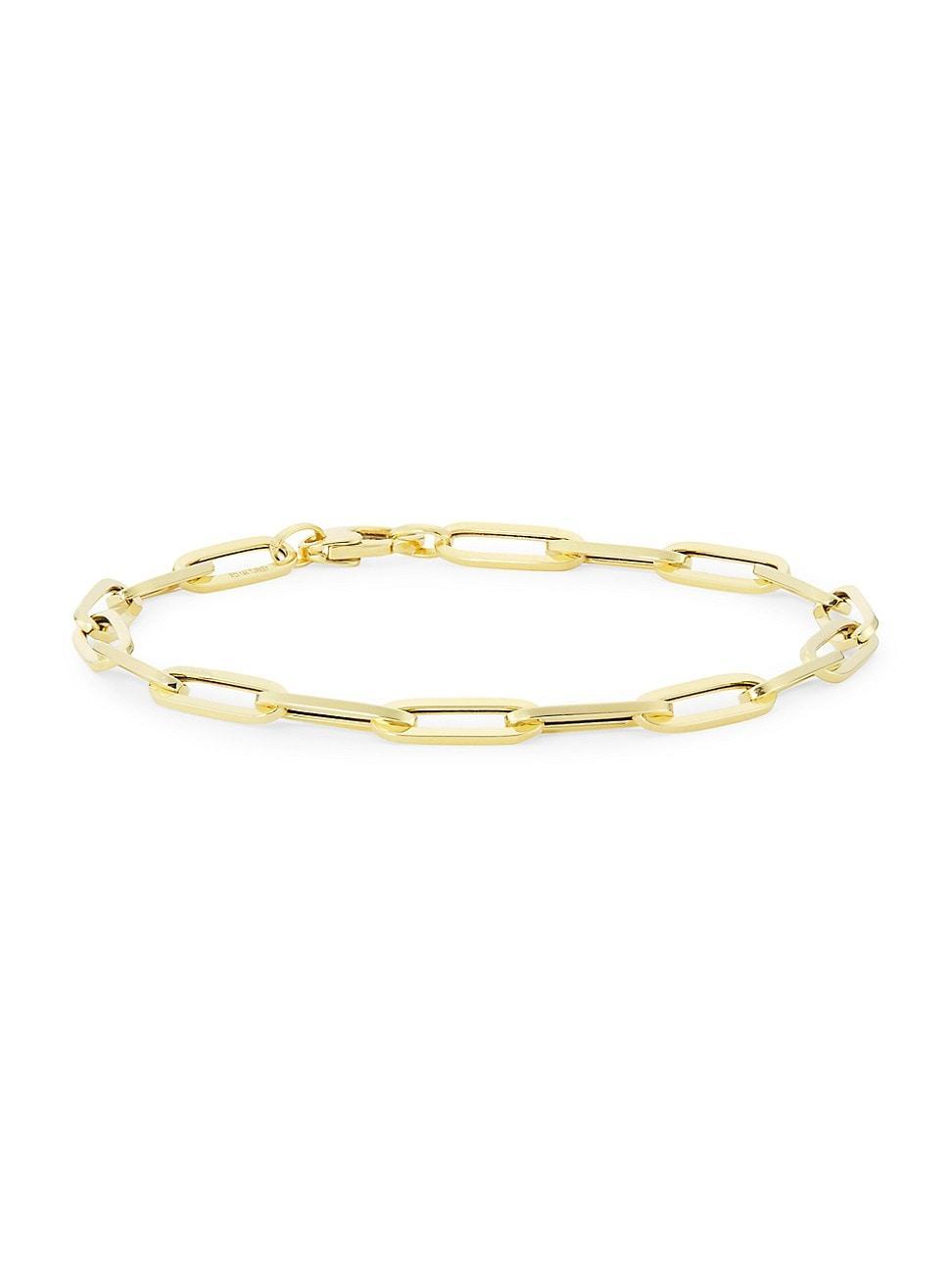 Womens 14K Yellow Gold Paper-Clip Chain Bracelet Product Image