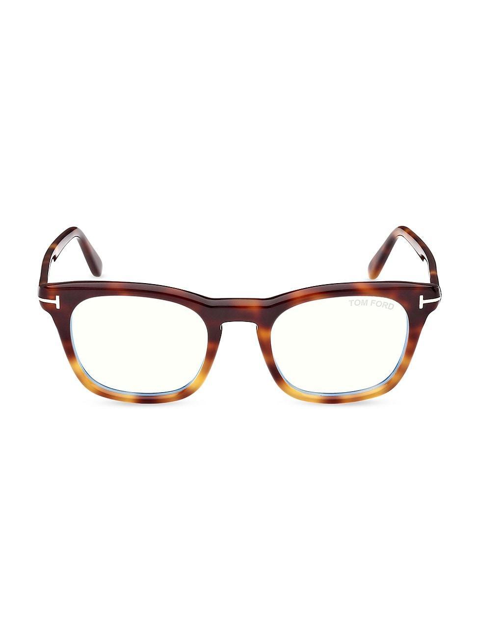 Mens 50MM Plastic Tortoiseshell Eyeglasses Product Image