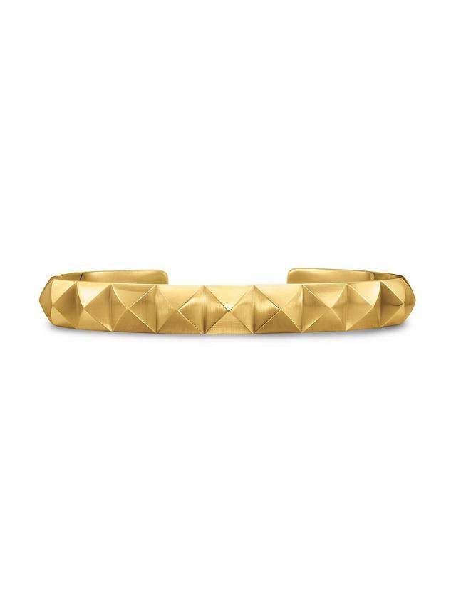 Mens Pyramid Cuff Bracelet in 18K Yellow Gold, 9.3MM Product Image