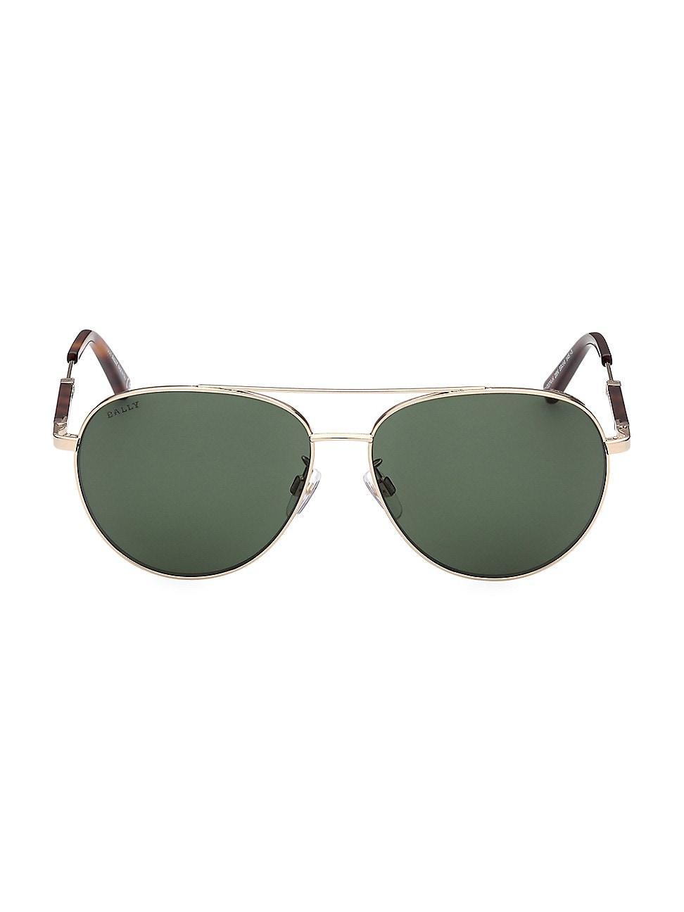 Mens 59MM Metal Aviator Sunglasses Product Image