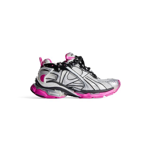 Women's Runner Sneaker in Silver/black/neon-pink Product Image