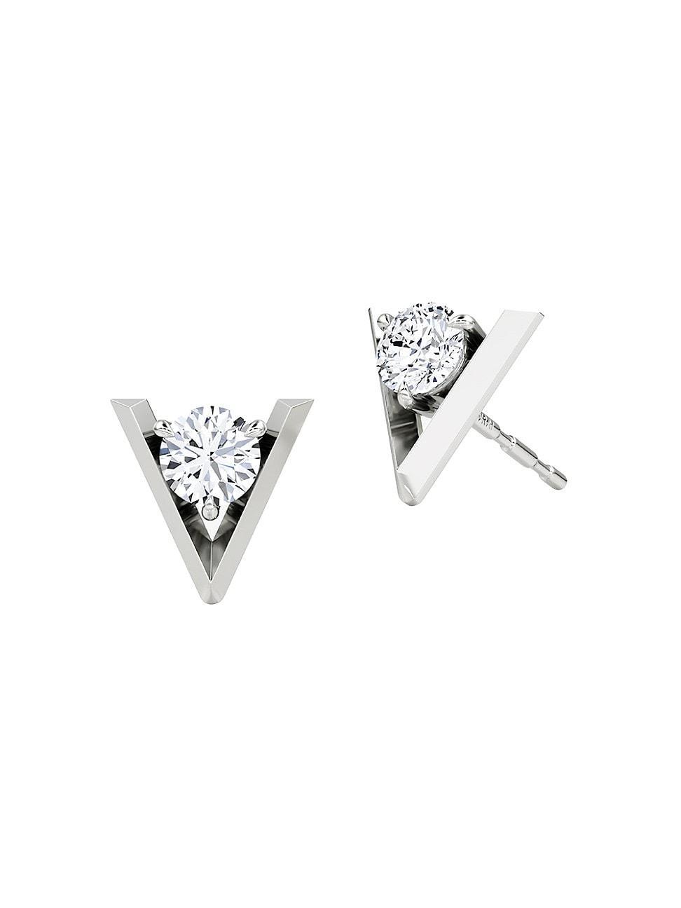 Womens VRAI V 14K White Gold & 0.50 TCW Lab-Grown Diamond Stud Earrings Product Image