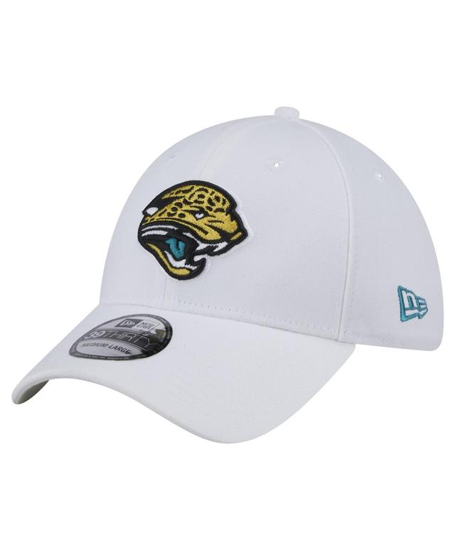 New Era Mens White Jacksonville Jaguars Throwback Iced 39THIRTY Flex Hat Product Image