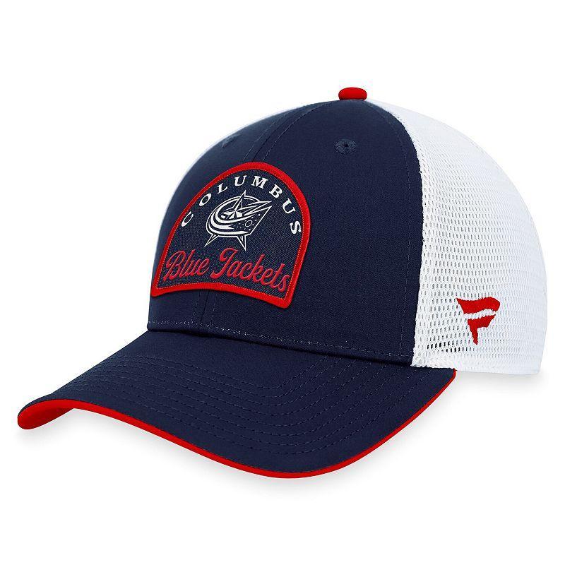 Mens Fanatics Branded /White Columbus Blue Jackets Fundamental Adjustable Hat Product Image