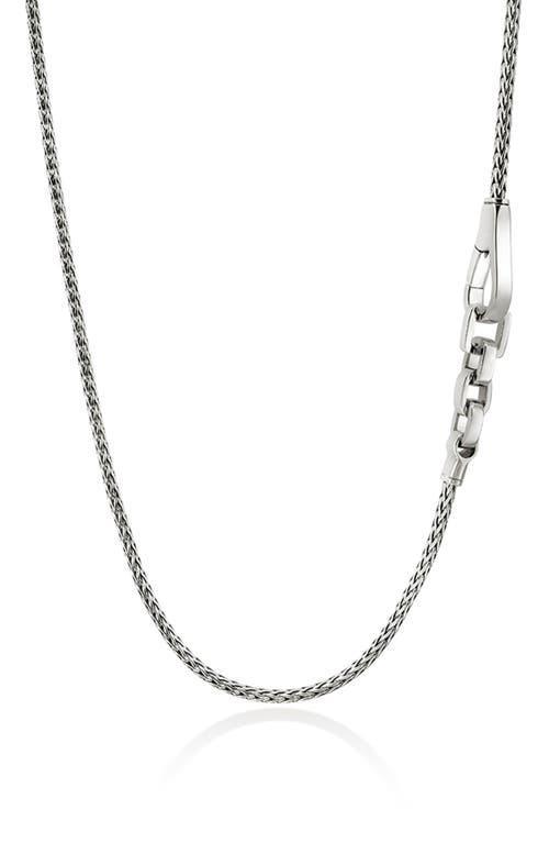 Mens Sterling Silver Station Necklace Product Image