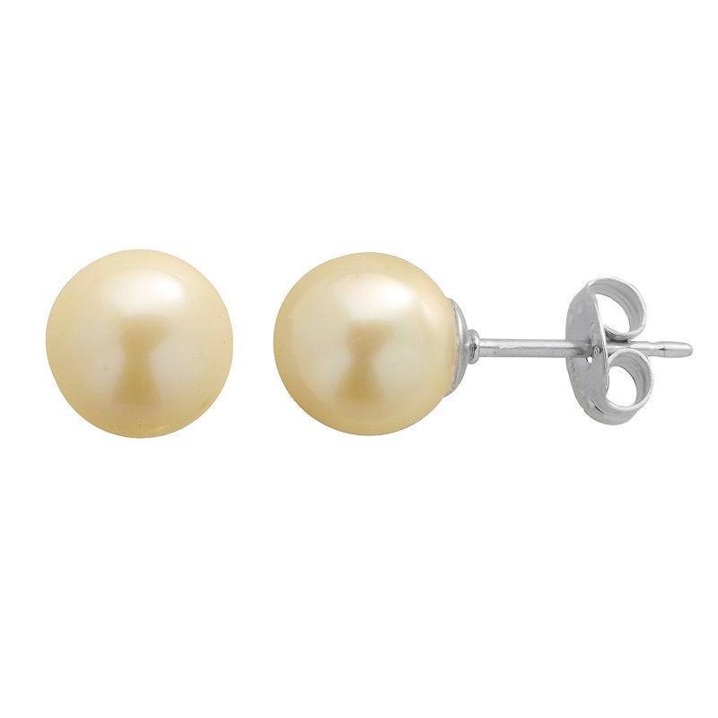 PearLustre by Imperial Dyed Freshwater Cultured Pearl Sterling Silver Stud Earrings, Womens, Light Yellow Product Image