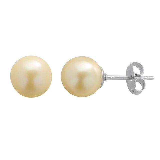 PearLustre by Imperial Dyed Freshwater Cultured Pearl Sterling Silver Stud Earrings, Womens, Yellow Product Image