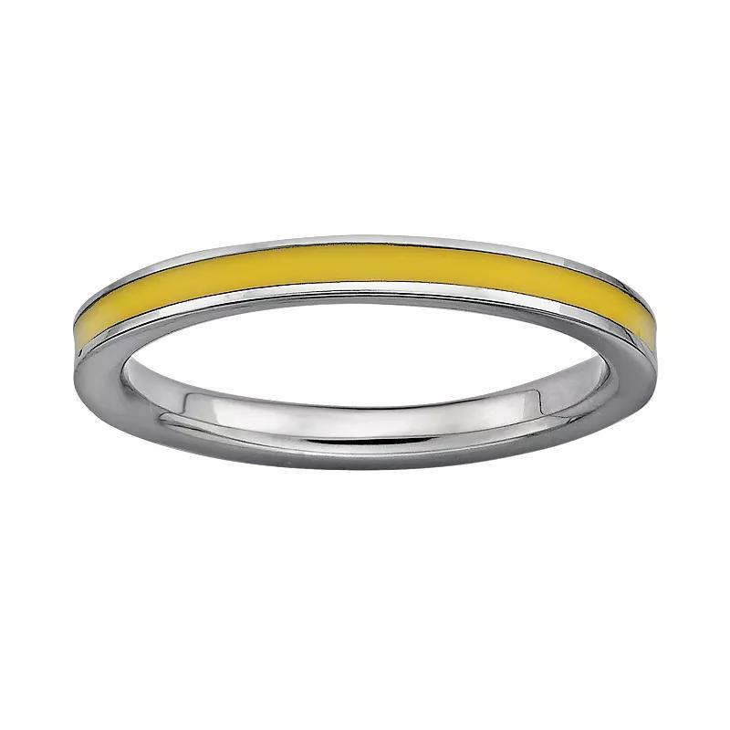 Stacks & Stones Sterling Silver Yellow Enamel Stack Ring, Womens Product Image