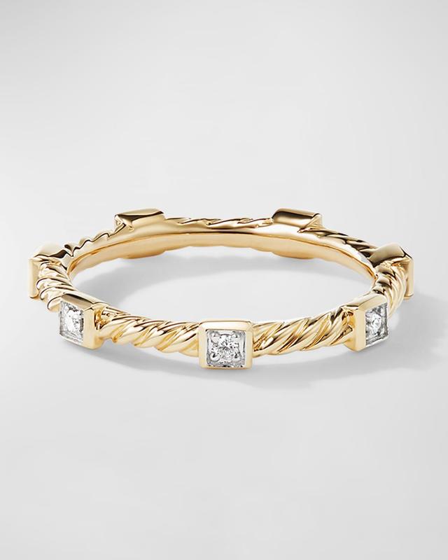 Womens Cable Collectibles Stack Ring In 18K Yellow Gold Product Image