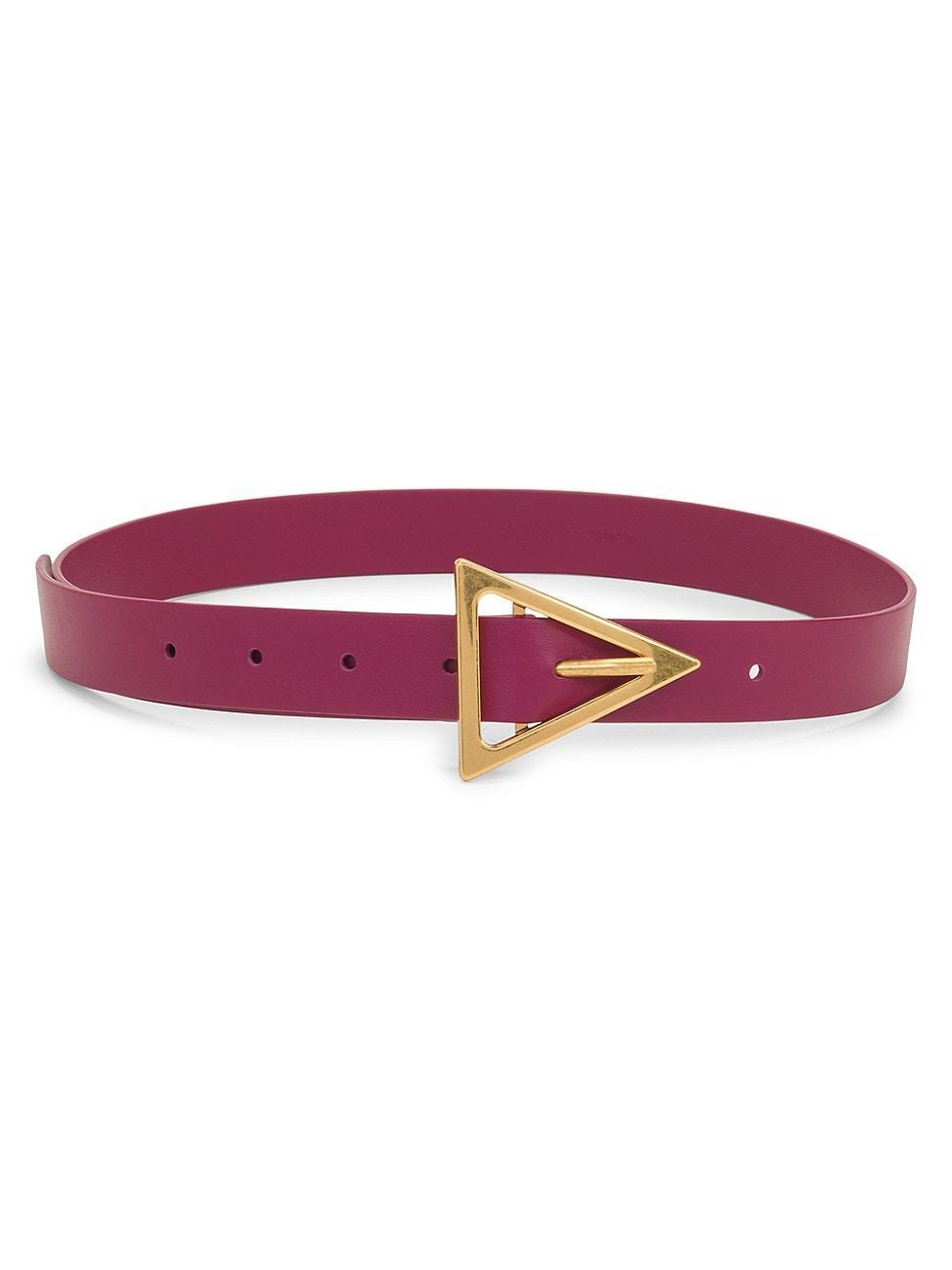 Womens Triangle-Buckle Leather Belt Product Image