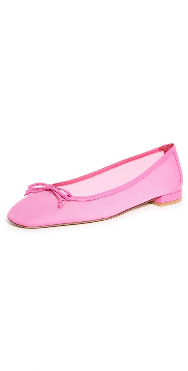 Women's Arabella Leather-trimmed Mesh Ballet Flats In Dahlia Product Image