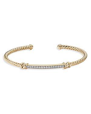 Womens Petite Helena Two Station Wrap Bracelet in 18K Yellow Gold with Pav Diamonds Product Image