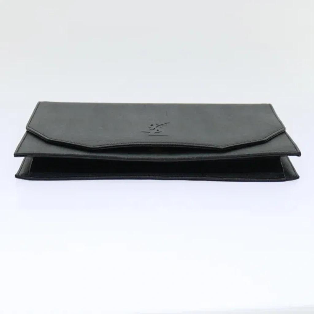 Yves  Black Leather Clutch Bag () Product Image