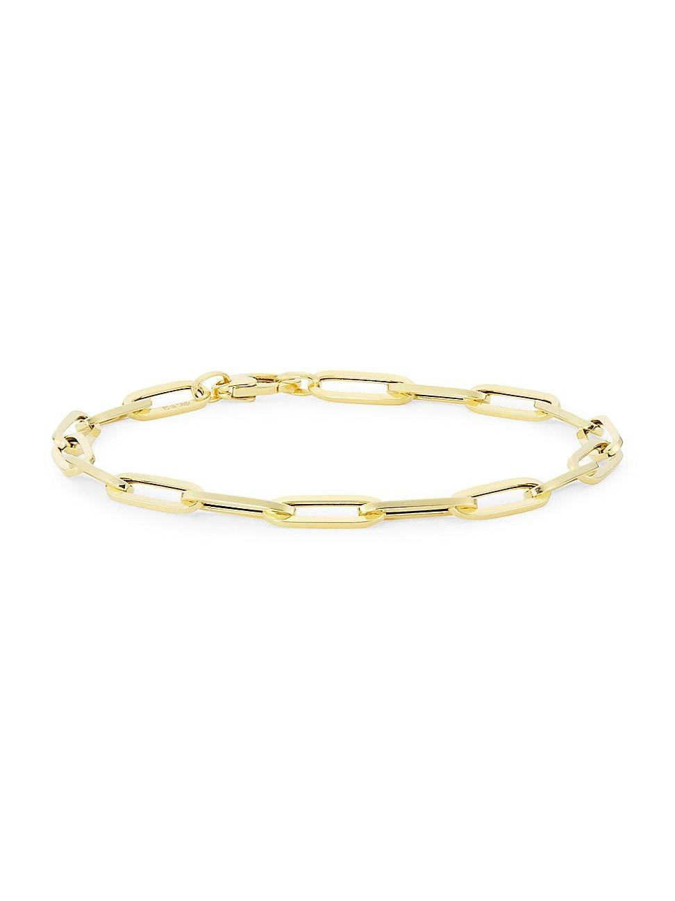 Womens 14K Yellow Gold Paper Clip Chain Bracelet Product Image