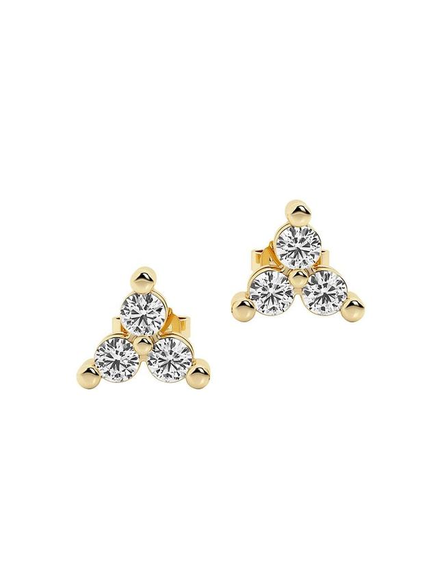 Womens 14K Yellow Gold & 0.78 TCW Lab-Grown Diamond Stud Earrings Product Image