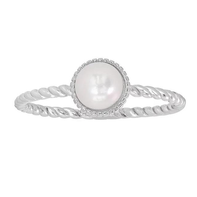 Gemistry Sterling Silver Freshwater Cultured Pearl Twist Ring, Womens White Product Image