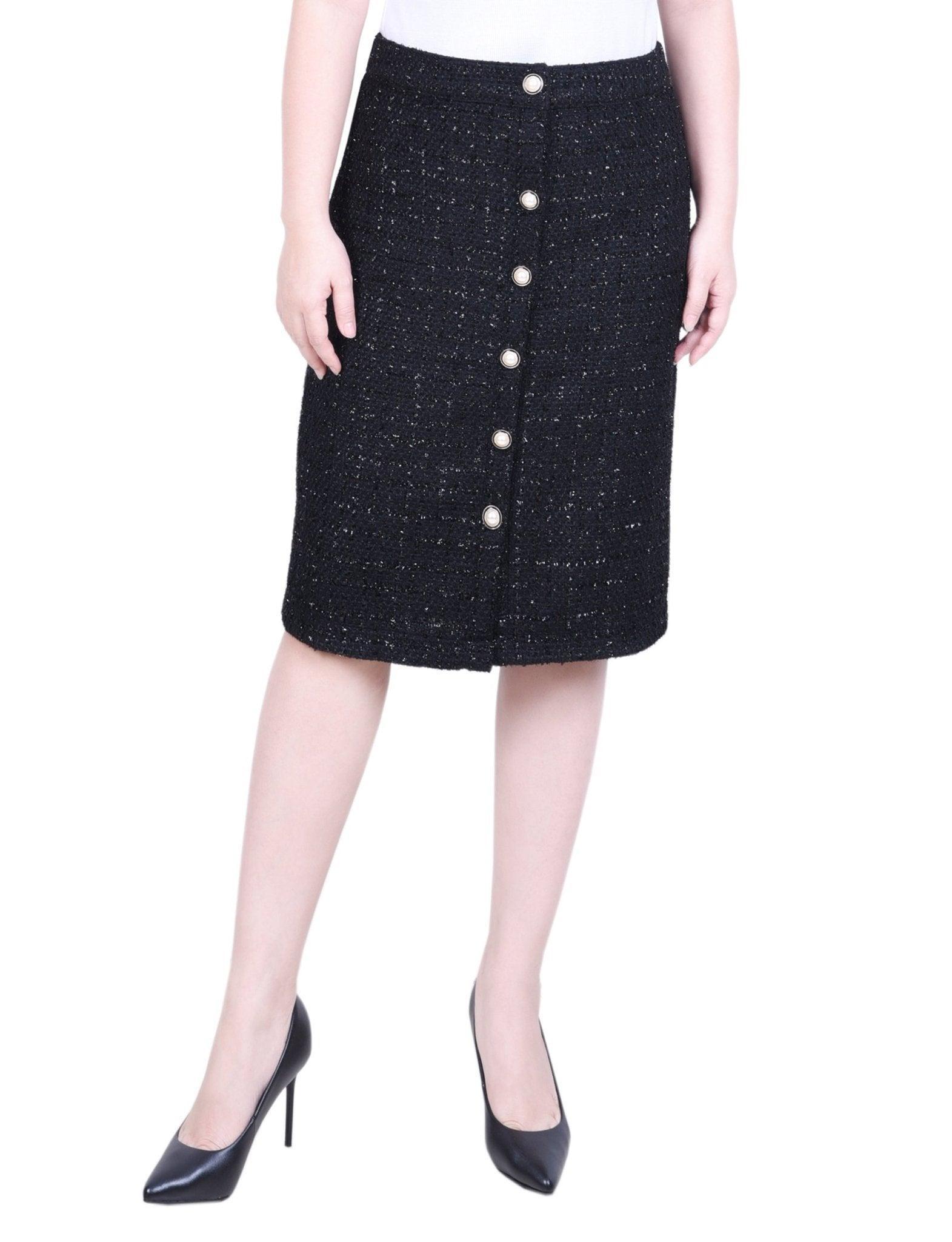 NY Collection Knee Length Slim Tweed Knit Skirt - Petite Product Image