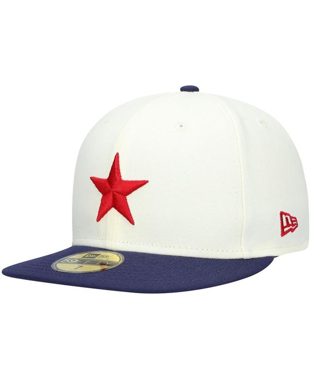 Mens New Era White Detroit Stars Cooperstown Collection Turn Back The Clock 59FIFTY Fitted Hat Product Image