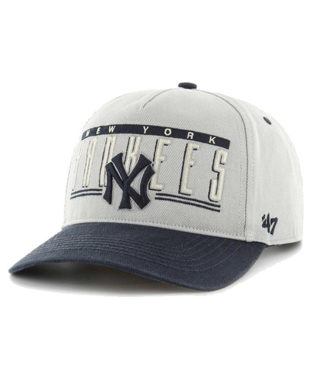 Mens 47 Gray New York Yankees Double Headed Baseline Hitch Adjustable Hat Product Image