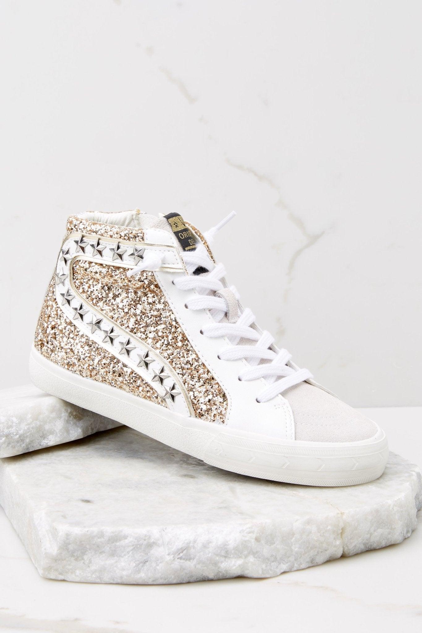 Vintage Havana Mateel Gold Grey Multi Glitter High Top Sneakers Product Image