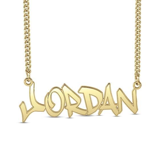 Men's Graffiti-Style Name Necklace (1 Line) Product Image