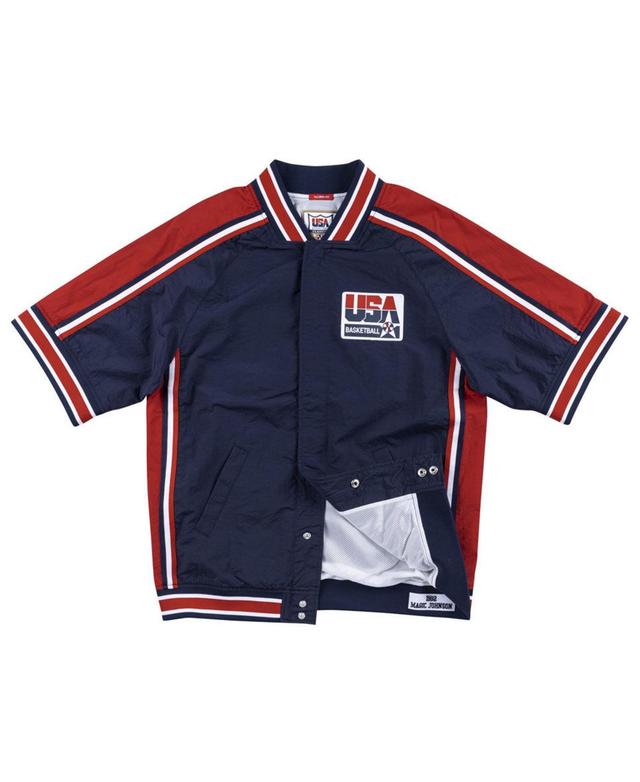 Mens Mitchell & Ness Magic Johnson Navy USA Basketball 1992 Dream Team Authentic Warm-Up Jacket Usa Blue Product Image