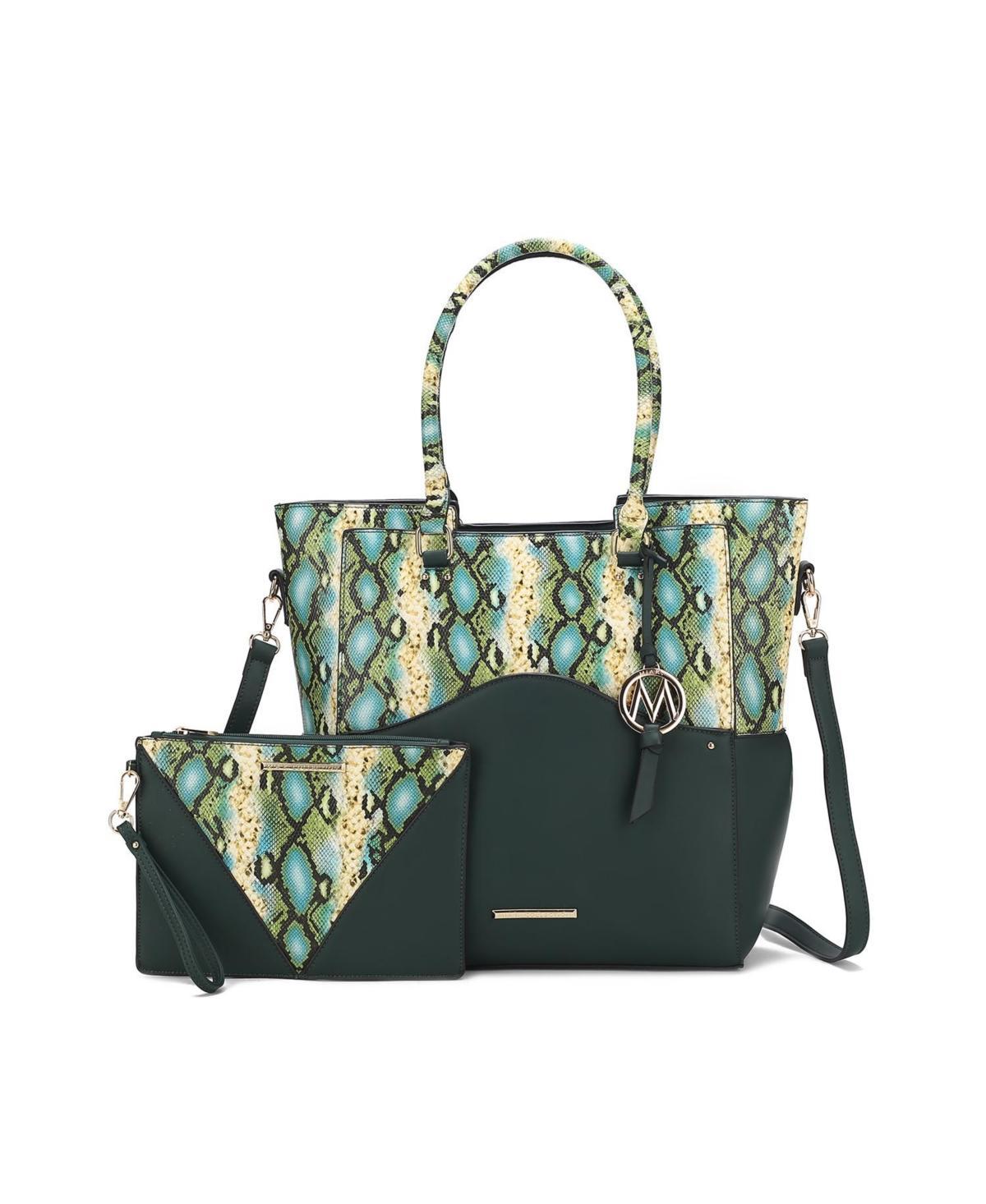 Mkf Collection Iris Snake Embossed Women s Tote Bag with matching Wristlet Pouch by Mia K Product Image