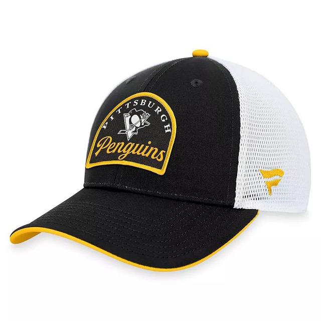 Mens Fanatics Branded /White Pittsburgh Penguins Fundamental Adjustable Hat Product Image