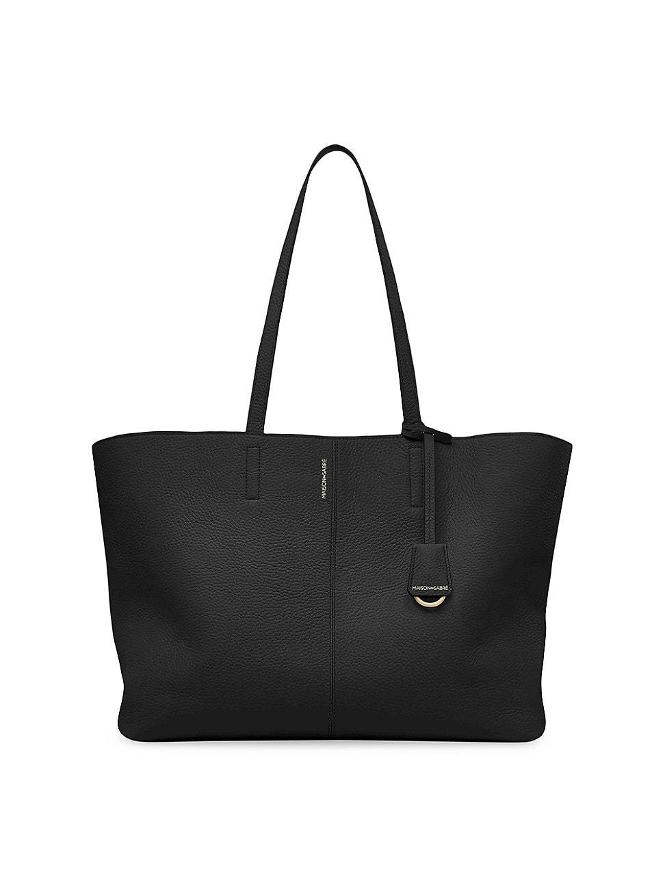 Womens Large Leather Snap Soft Tote Product Image