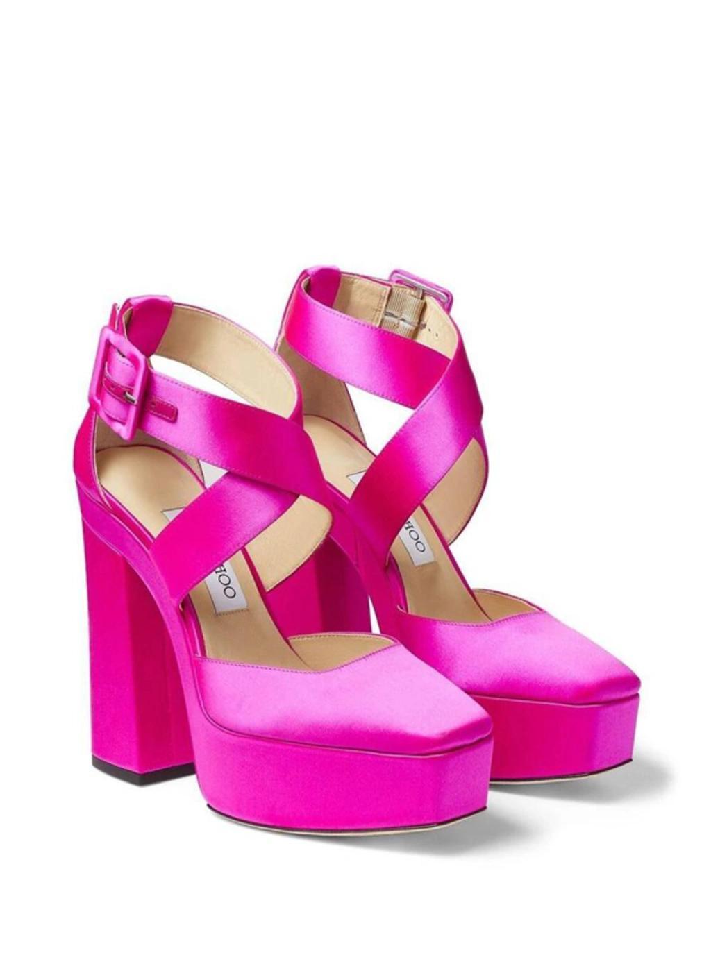 140mm Gian Satin Pumps In Pink Product Image