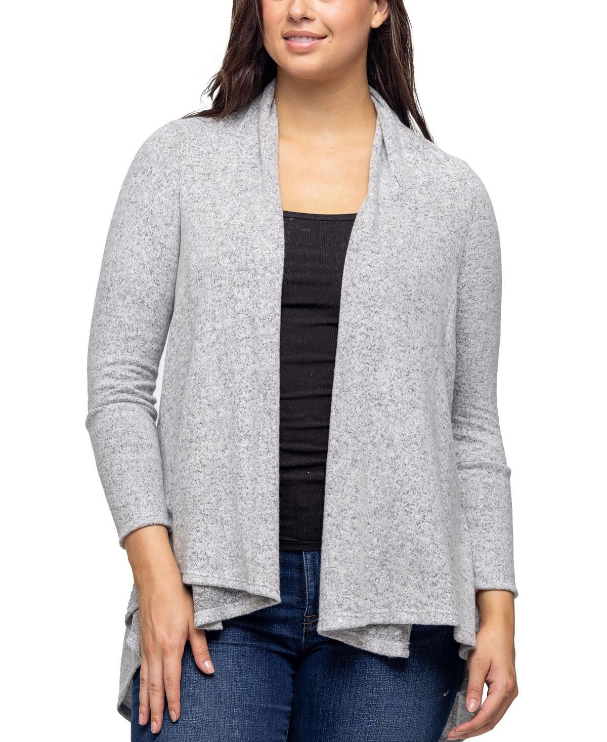 Womens 24Seven Comfort Apparel Open Front High Low Cozy Cardigan Product Image