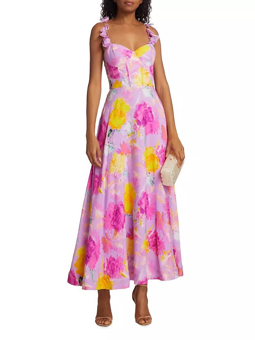 Carmen Floral Bustier Maxi-Dress Product Image