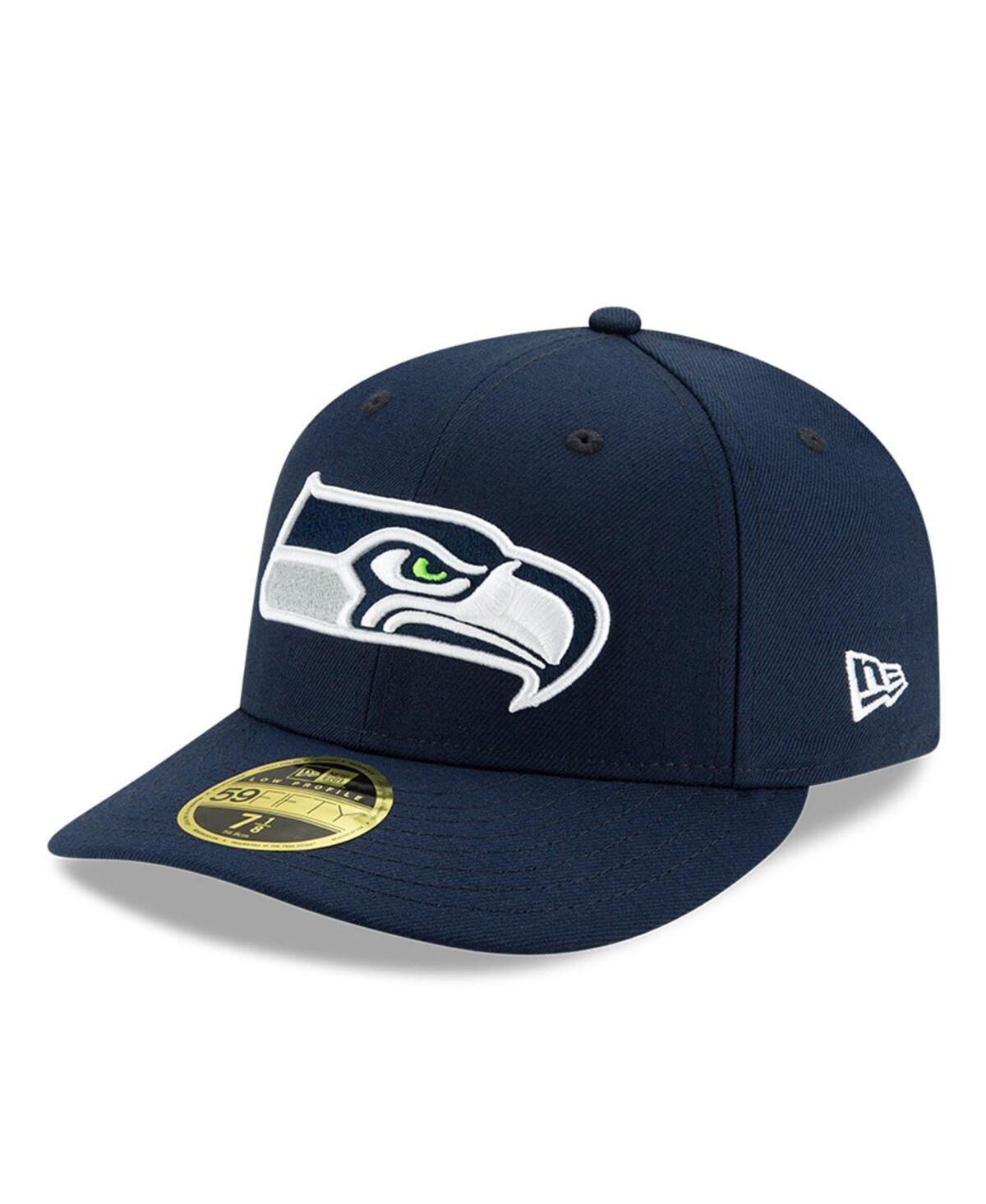 Mens New Era Navy Seattle Seahawks Omaha Low Profile 59FIFTY Structured Hat Blue Product Image