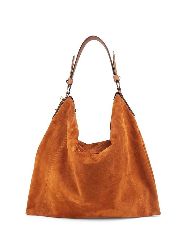 Jimmy Choo Ana Zip Suede Hobo Bag - TAN/LIGHT GOLD Product Image