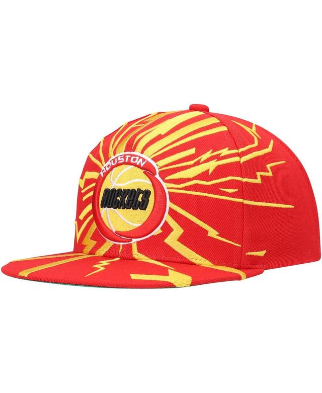 Mens Mitchell & Ness Houston Rockets Hardwood Classics Earthquake Snapback Hat Product Image