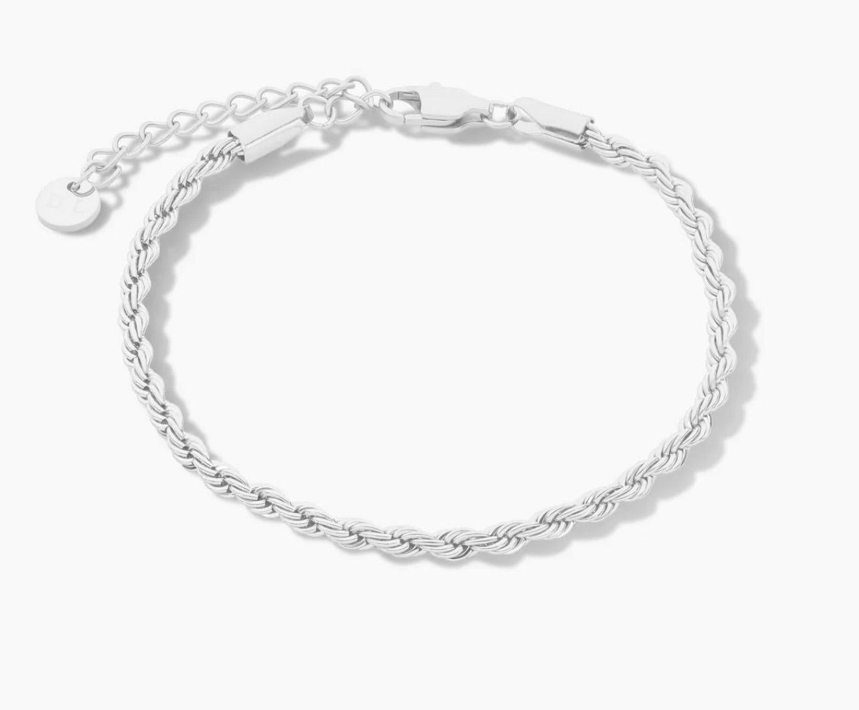 X Bracelet Rope Chain SIlver Product Image