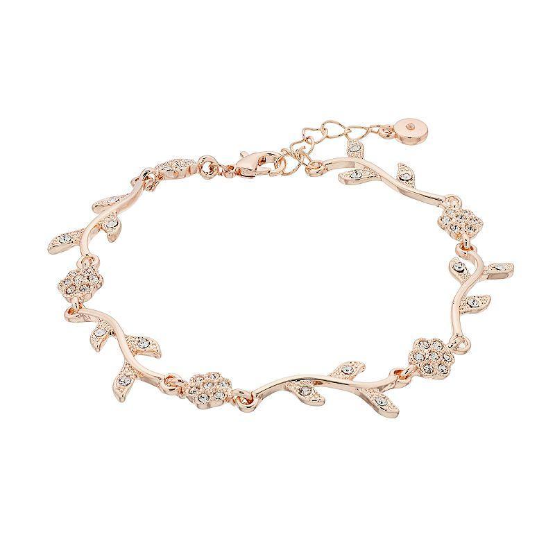 LC Lauren Conrad Rose Gold Vine & Flower Bracelet, Womens, Rose Gold Tone Product Image