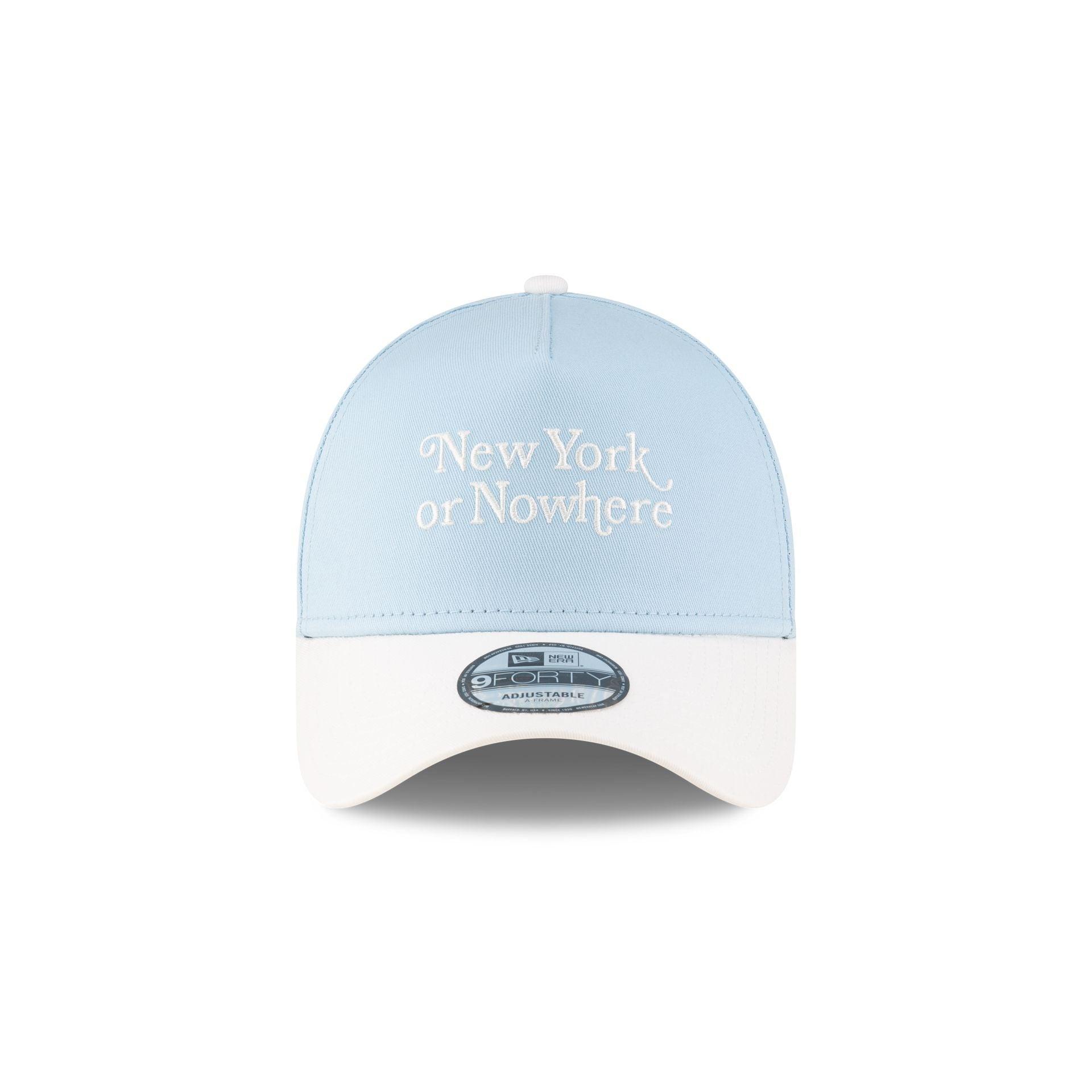 New York or Nowhere x New York Yankees Blue Wordmark 9FORTY A-Frame Snapback Hat Male Product Image