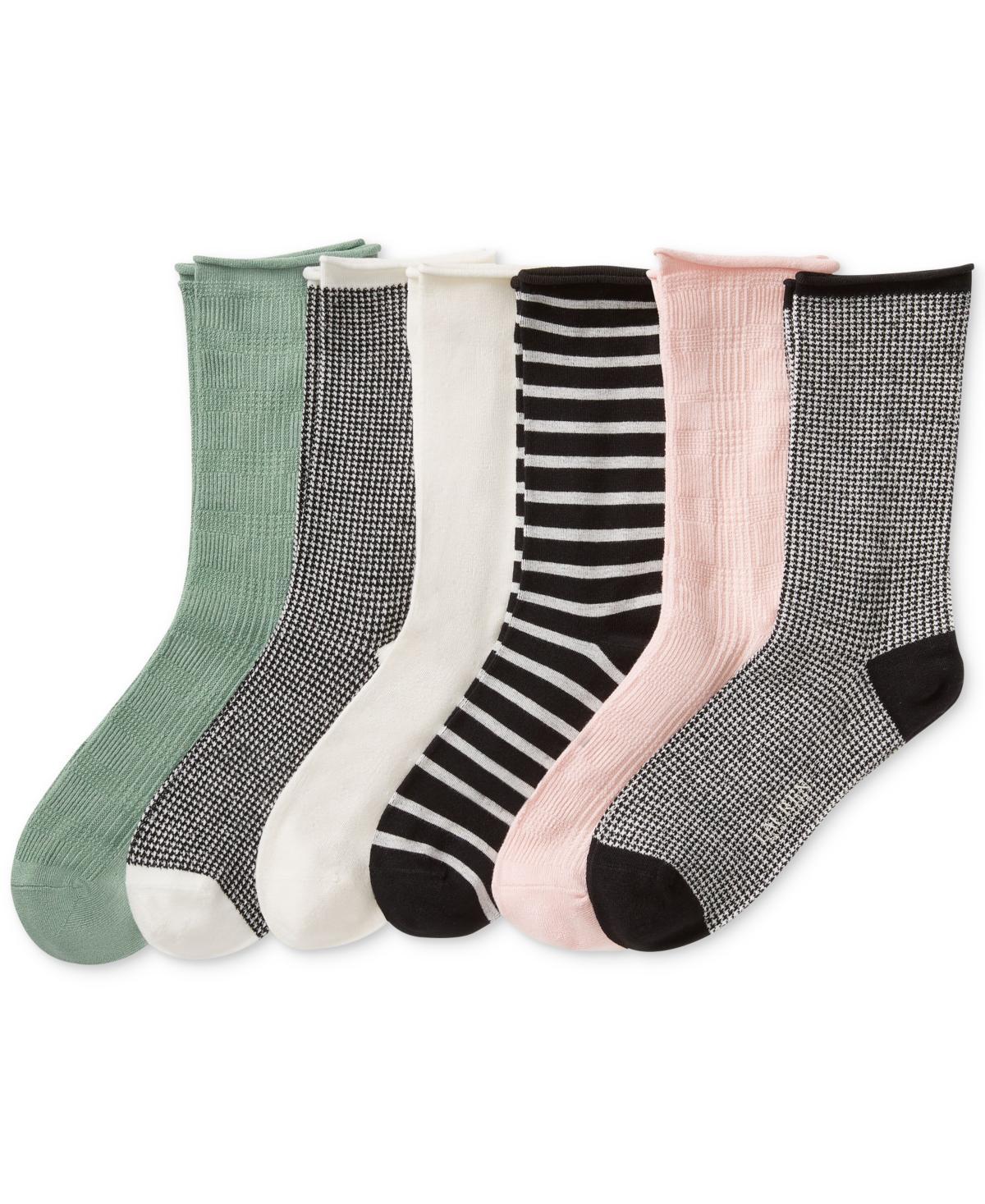 Lauren Ralph Lauren Womens 6-Pk. Houndstooth Roll-Top Socks Product Image