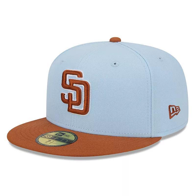 Mens New Era Blue/Brown San Diego Padres Spring Color Basic Two-Tone 59FIFTY Fitted Hat Product Image