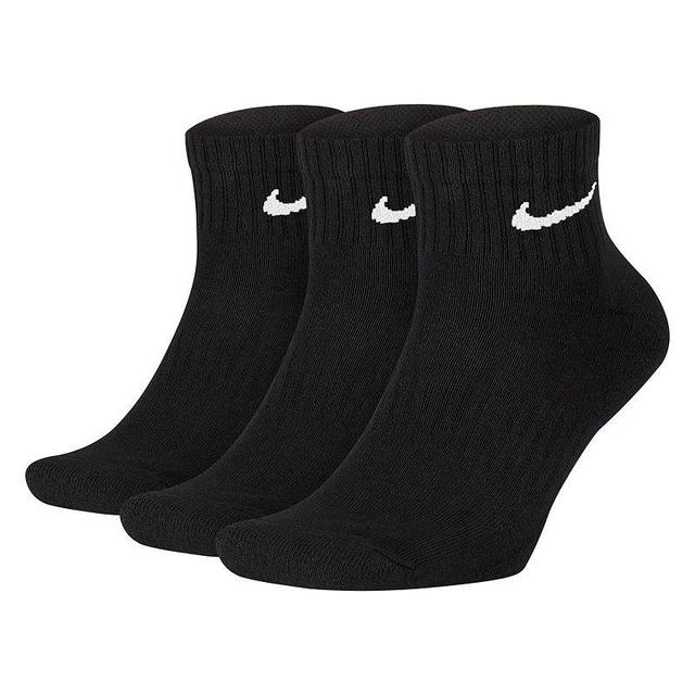 Womens - Nike Mid Ankle 3 Pack Socks - Black/White Product Image