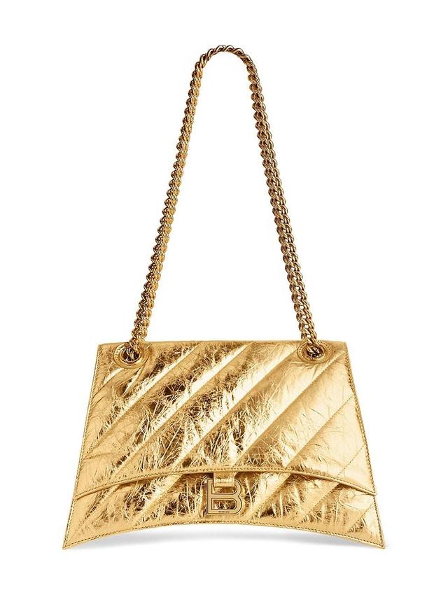 Womens Crush Medium Chain Shoulder Bag Metallized Quilted Product Image