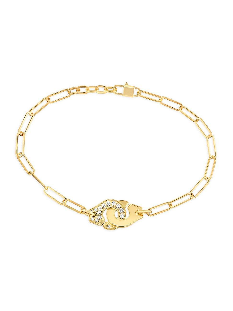 Womens Menottes Dinh Van R10 18K Yellow Gold & Diamond Handcuff Bracelet - Yellow Gold Product Image