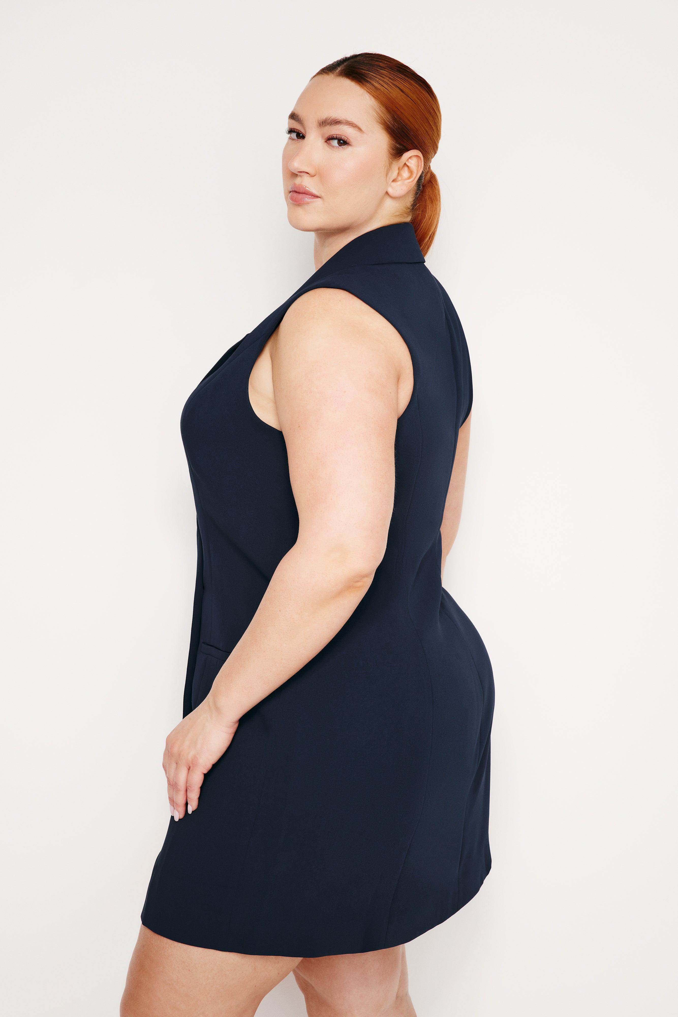 LUXE SUITING MINI DRESS | NEW NAVY002 Product Image