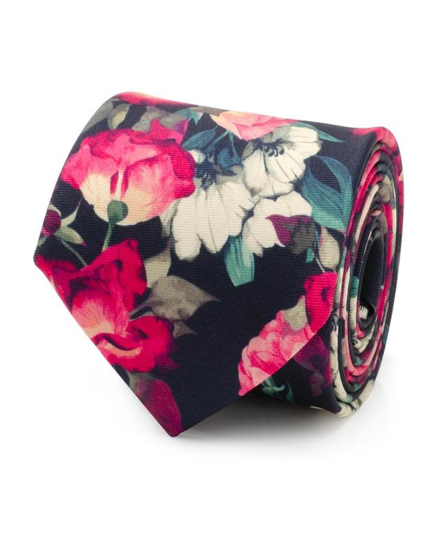 Cufflinks, Inc. Painted Floral Black Silk Tie Product Image