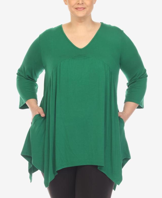 White Mark Plus Size Empire Cut V-neck Tunic Top Product Image