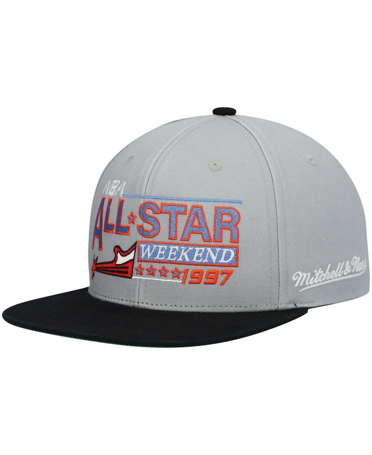 Mens Mitchell & Ness Gray 1997 Nba All-Star Game Hardwood Classics Wordmark Snapback Hat Product Image