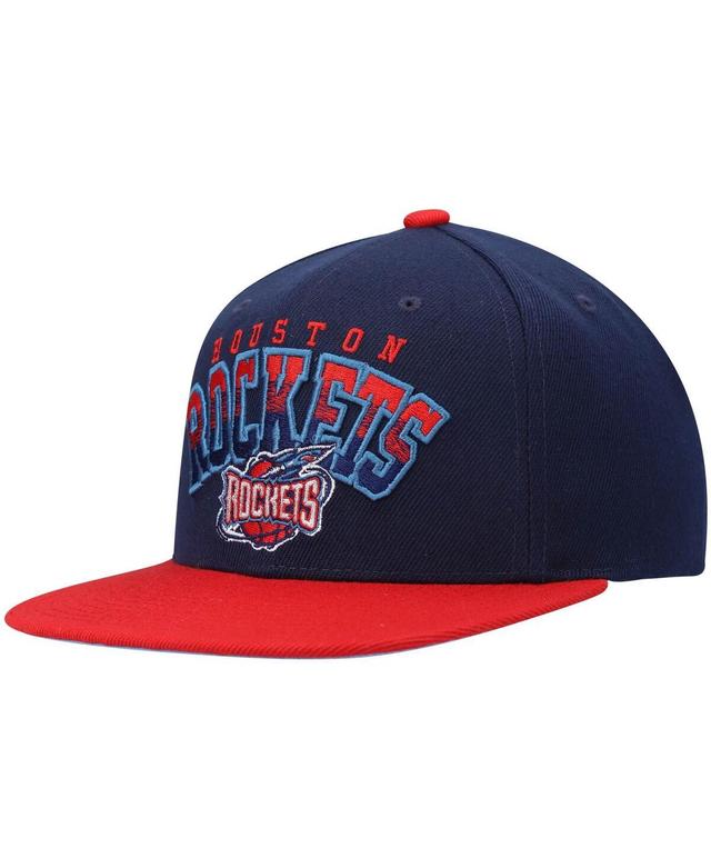 Mens Mitchell & Ness Navy Houston Rockets Hardwood Classics Gradient Wordmark Snapback Hat - Navy Product Image