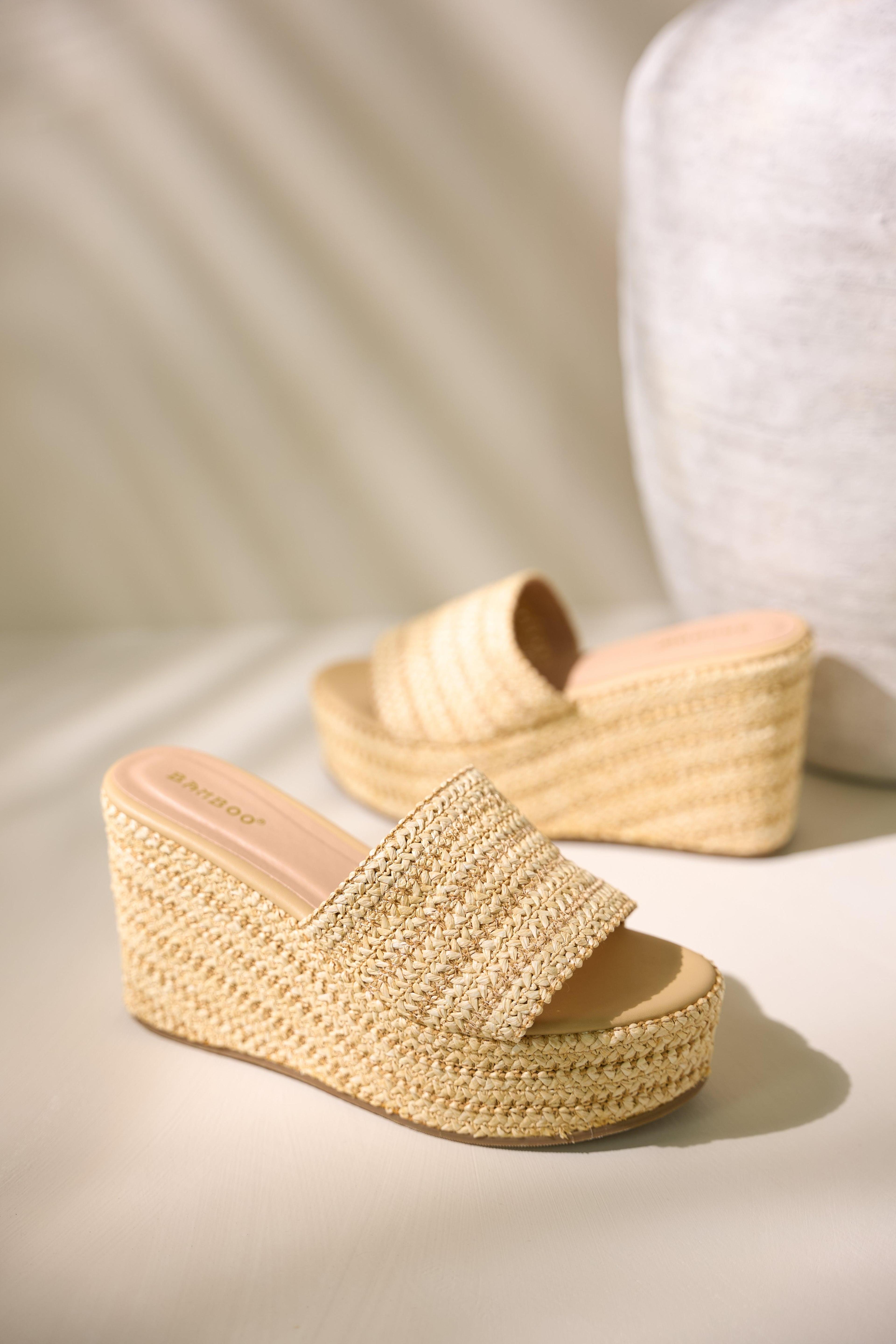 Shoreline Chic Natural Espadrille Platform Sandals Product Image